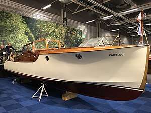 M/Y Parbleu i 100-årsjubilerande Heleneborgs båtklubbs monter på båtmässan Allt för sjön 2019