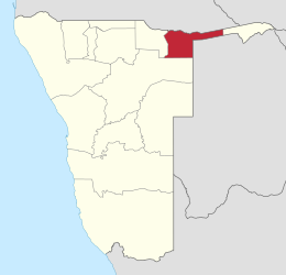 Kavango Orientale – Localizzazione