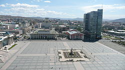 Panorama of Chinggis Khaan Square looking east