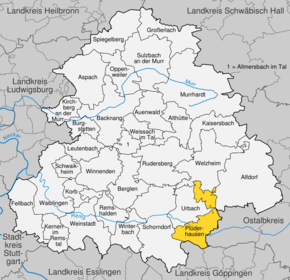 Poziția localității Plüderhausen