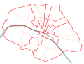 Plan des anciens arrondissements de Paris sans numéros