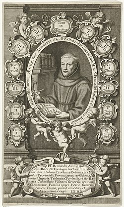Portrét Bernarda na titulní straně jeho knihy, vyryl Gerard de Groos.
