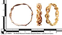2х10 ТГ, золотое кольцо между 1730 и 1850 нашей эры, музей Portable Antiquities Scheme