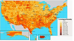 English: US Census map of poverty across US