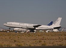 Omega Air's 707-330C testbed for the 707RE program takes off from the Mojave Airport, 2007 Pratt-707re-N707HE-071126-03-16.jpg