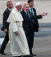 Francis with Cuban leader Raul Castro in September 2015 Raul-castro-papa-francisco.jpg