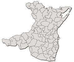 Mapa konturowa okręgu Konstanca, blisko centrum na prawo znajduje się punkt z opisem „CND”