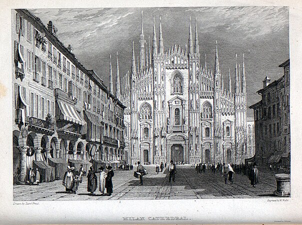 Tourist in Switzerland and Italy, 1830 – Milano, Duomo