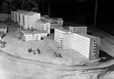Modellen för det nya vårdhemmet, 1950-tal. I bakgrunden syns Södersjukhuset.