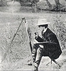 Umělec u řeky, detail