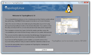 TopologiLinux instalace pod Windows Vista