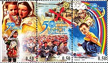 UNHCR 50th anniversary. Stamp of Tajikistan, 2001. UNHCR Stamps of Tajikistan 2001.jpg