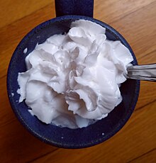 Coconut-based vegan whipped cream Vegan whipped cream.jpg