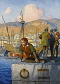 «Columbus som gutt ved skipsverftet i Genova» 1917