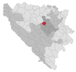 Lage der Gemeinde Žepče in Bosnien und Herzegowina (anklickbare Karte)