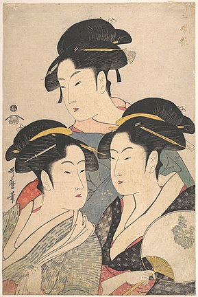 Trois beautés de la période Kwansei (vers 1791) Metropolitan Museum
