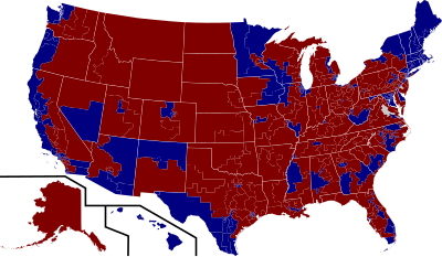 Party membership of the House, by district

Democratic
Republican 113th US House.svg