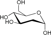 Strukturní vzorec 2-deoxy-α-D-glukopyranosy