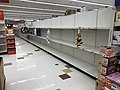 2020-03-13 22 34 45 Bare shelves due to panic buying in the Giant supermarket at the Franklin Farm Village Shopping Center in the Franklin Farm section of Oak Hill, Fairfax County, Virginia during the COVID-19 corona virus pandemic.jpg