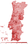 Share of the Left Bloc (BE) by municipality