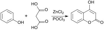 Synthese von 4-Hydroxycumarin mit Malonsäure