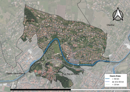 Vue aérienne du territoire communal.