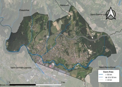 Vue aérienne du territoire communal.