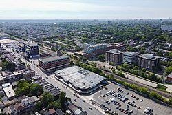 Aerial view of the residential buildings in Davenport (2022)