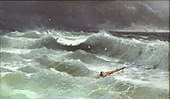 لوحة عن عاصفة بحرية عام 1886