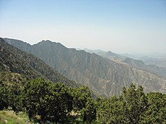 Jabal Sawda (3,000 m (9,800 ft)) located in the Hijaz Mountains