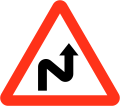 Double bend ahead first to the right