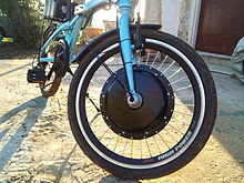 Electric bike with motor mounted in the front wheel. Bicycle motor mnv` Avpnyym KHSHmlyvt.jpg