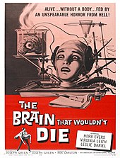 A poster for the film The Brain That Wouldn't Die, 1962 Brainthatwouldntdie film poster.jpg