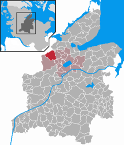 Poziția Brekendorf pe harta districtului Rendsburg-Eckernförde