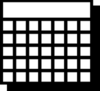 Windows 1.0中行事曆的圖示，由一個矩形網格組成，上方有一塊空白區域