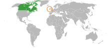 Kanada a Irsko na mapě světa