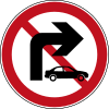 No right turn for small vehicles