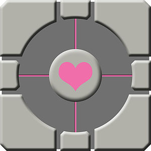 The Companion Cube from the video game Portal.