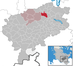 Elhelyezkedése Schleswig-Holstein térképén