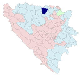 Kommunens läge i Bosnien och Hercegovina