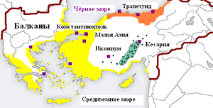 Distribution of Greek dialects during the late Byzantine Empire