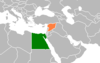 Location map for Egypt and Syria.