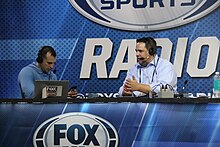 A Fox Sports Radio broadcast on Radio Row at Super Bowl LIII Fox Sports Radio at Super Bowl LIII Fan Gallery, Feb 2019 2.jpg