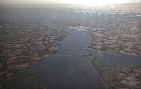 Le pont du Haringvliet vu d'avion