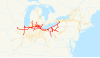 Lake Shore and Michigan Southern Railway system map as of 1914