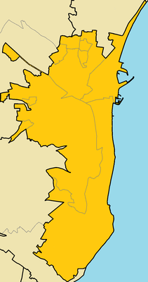 Location map Larnaca municipalities with quarters 2