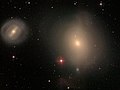 NGC 4394 (left) with the lenticular galaxy M85 (right)