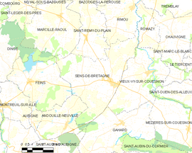 Mapa obce Sens-de-Bretagne