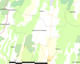 Mapa obce Graye-et-Charnay