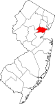 Map of New Jersey highlighting Union County
